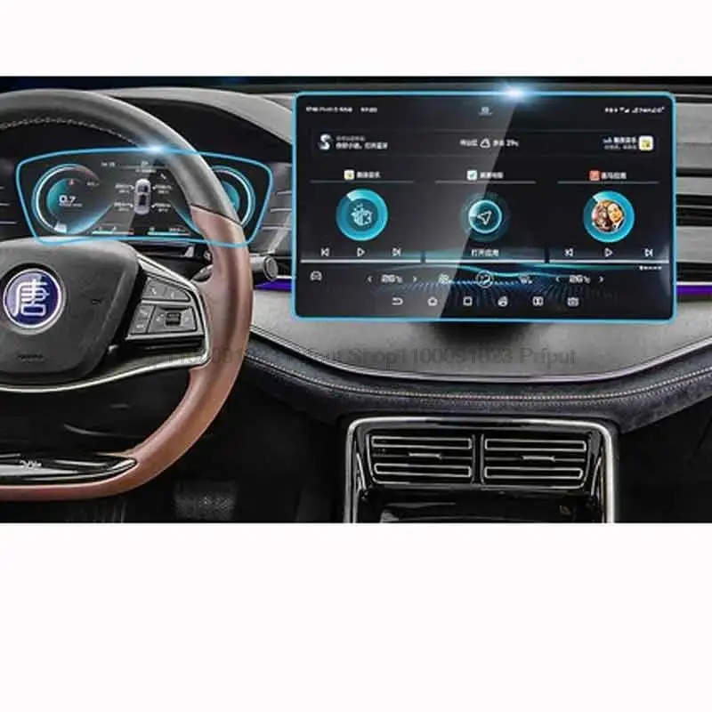Для BYD TANG Tan EV 2021 12,8-Дюймовый 15,6-Дюймовый Автомобильный GPS-Навигационный Экран Из Закаленного Стекла Защитная Пленка Для Салона автомобиля