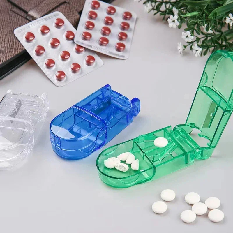 1 ШТ Резак для медицинских таблеток, коробка для хранения таблеток, Разделитель для лекарств, Резак для таблеток, Разделитель для хранения, футляр для медицинских таблеток, Футляр для лекарств