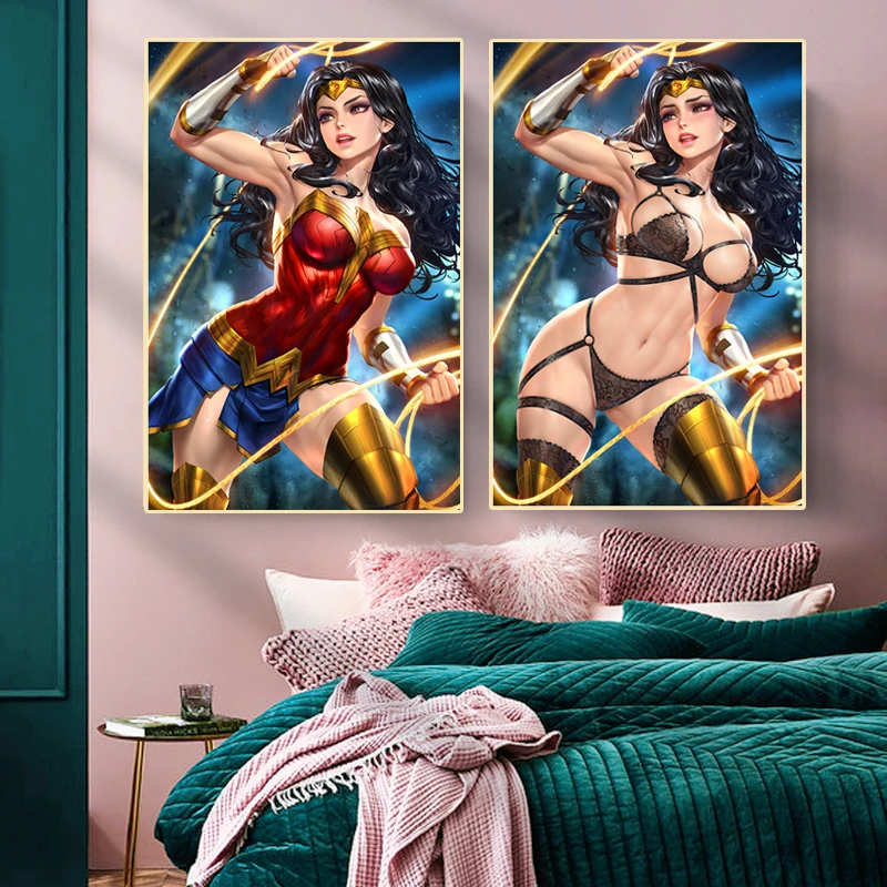 Marvel Sexy Bikini Woman, аниме, Полная квадратная алмазная картина, 5D Алмазная вышивка, Мозаика, Наборы для вышивки крестом, Подарок для домашнего декора