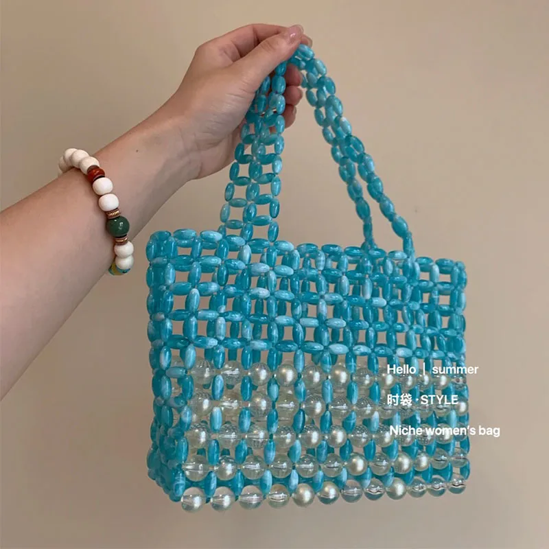 Женские сумки из акрилового бисера и жемчуга, модные Instagram, текстурные полые сумки для женщин, Индивидуальные хрустальные сумки ручной работы
