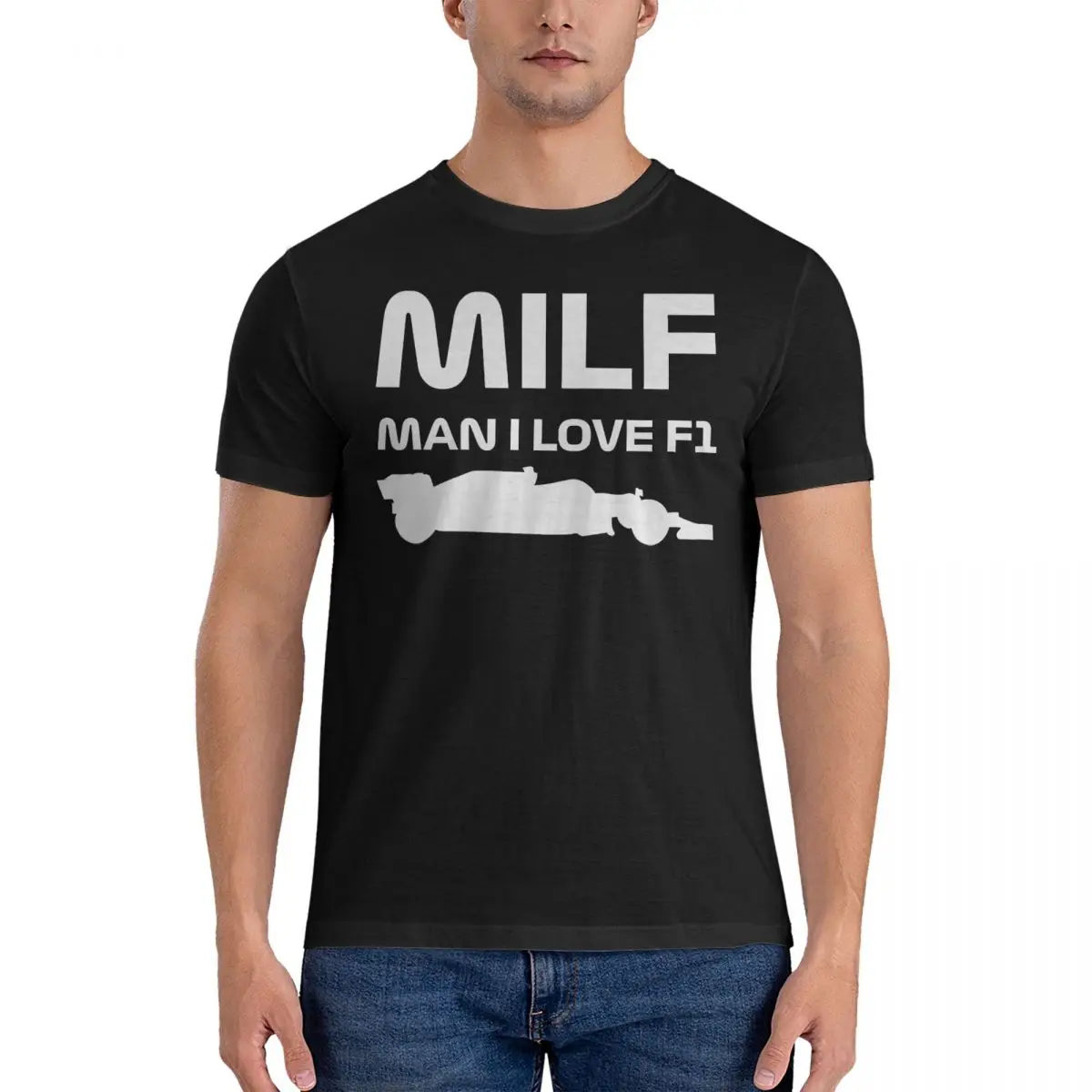 Новинка, мужская футболка Man I Love F1, футболки из 100% хлопка с круглым вырезом, футболки MILF с коротким рукавом, одежда с принтом