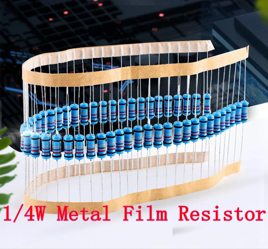 100 шт./1 лот 2,2 Ом 1/4 Вт 0,25 Вт 2,2 R Металлический пленочный резистор 2,2 Ом 1% ROHS