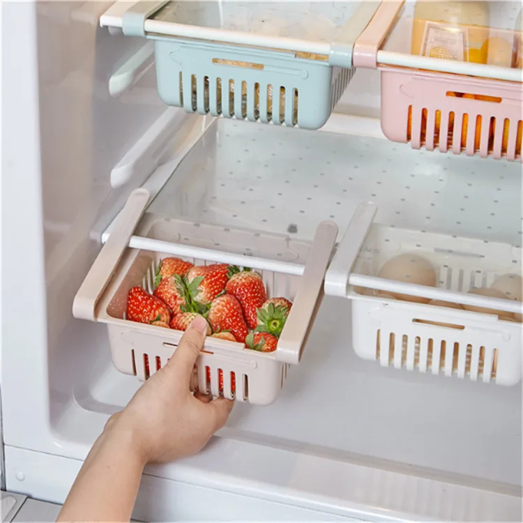 Органайзер для холодильника Ящик для хранения овощей Корзина для хранения фруктов Регулируемая Стойка для хранения холодильника Кухонные Принадлежности