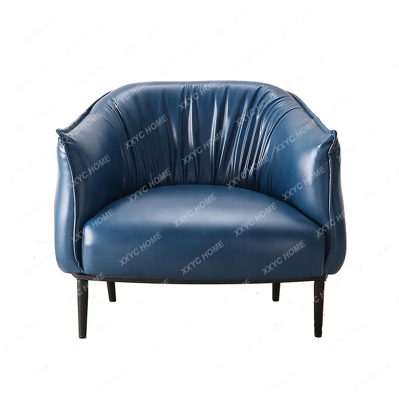 Скандинавский Одноместный диван-кресло Спальня Небольшая квартира Гостиная Диван для отдыха из комбинированной кожи Современная минималистичная мебель