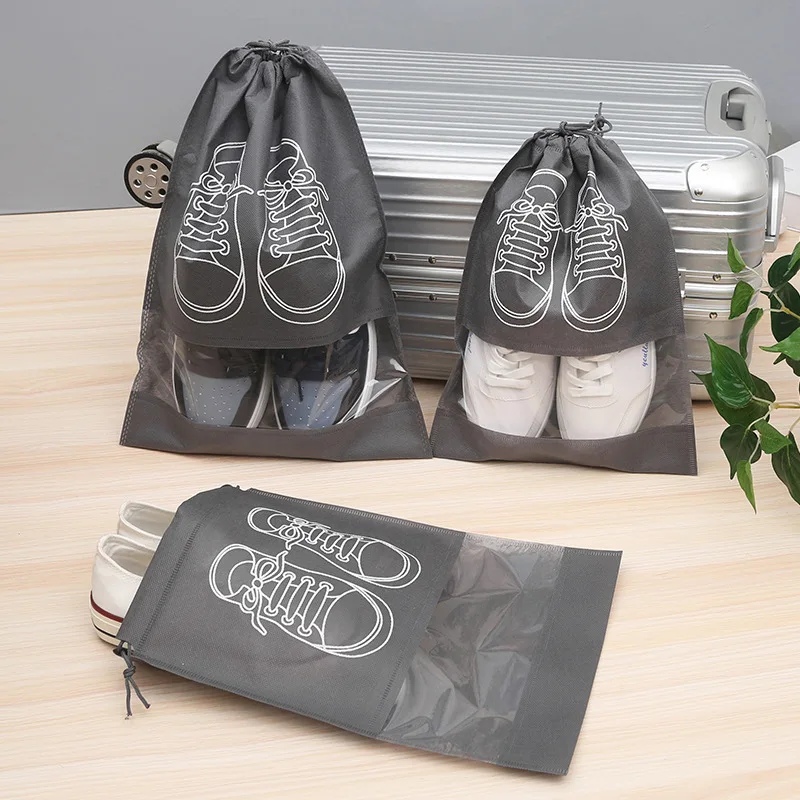 Нетканая сумка для обуви Сумка для хранения обуви Сумка на шнурке Сумка для обуви Мешок для пыли Прозрачный дорожный чехол для обуви 5шт