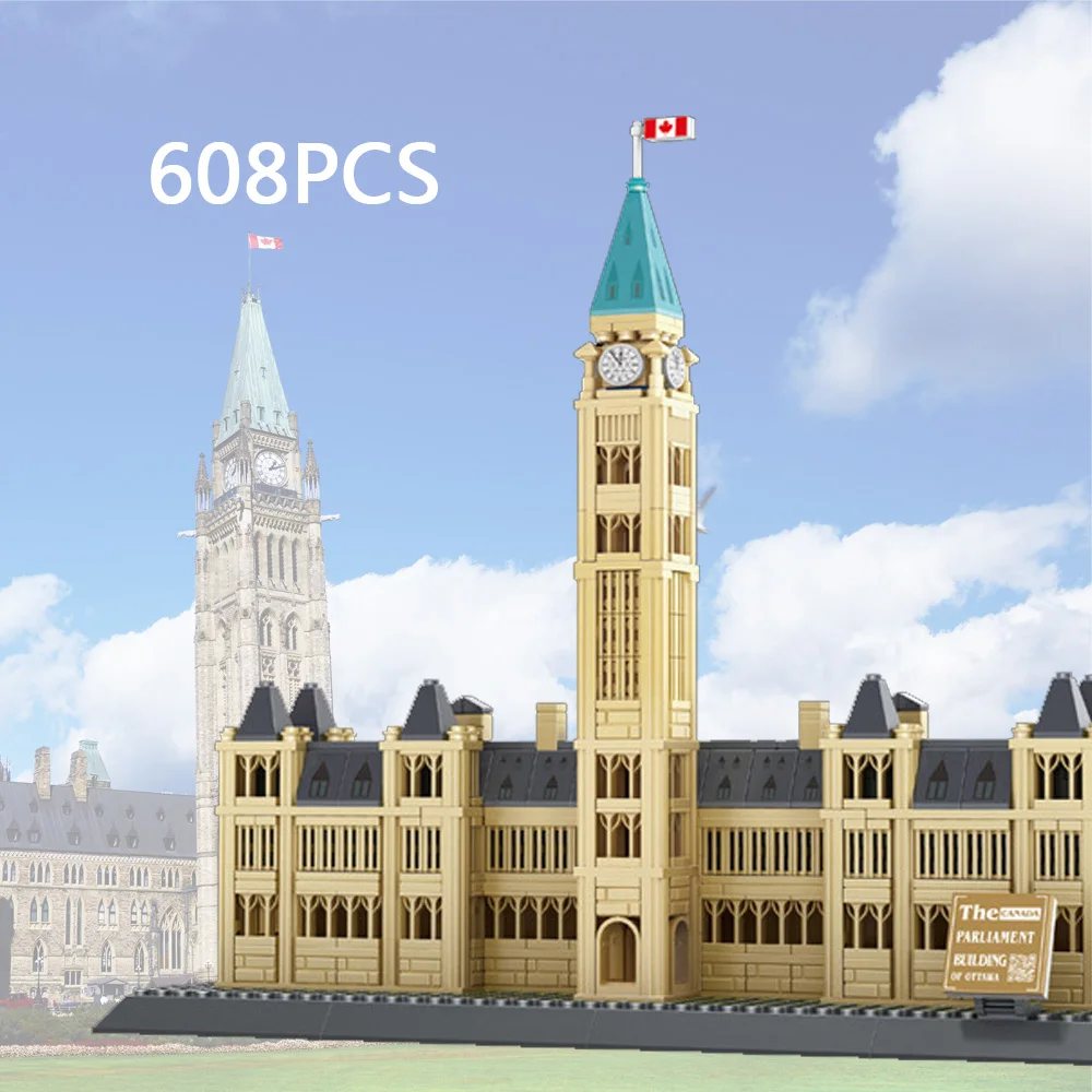 Креативное Строительство Канада Современная Архитектура Блок Парламентского Холма Сборка Модели Строительного Кирпича Коллекция Развивающих Игрушек