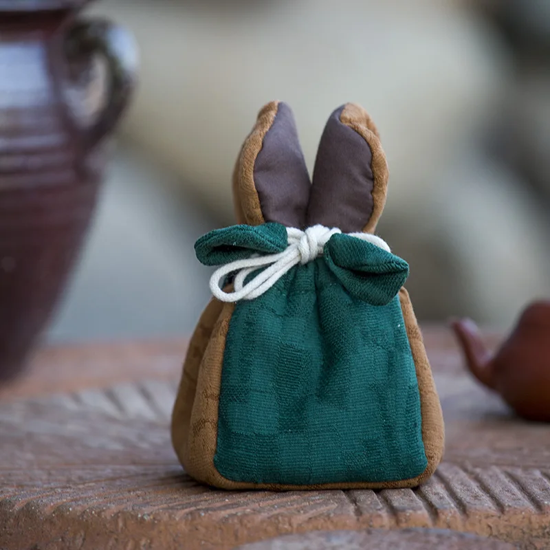 Портативная сумка для хранения, милые и забавные пакетики для чайных чашек с кроличьими ушками, чайный набор, дорожная сумка Master Cup, тканевая сумка с принтом, карман для украшений