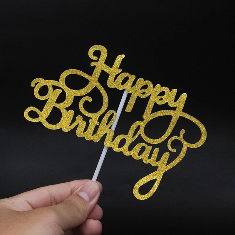 10шт Золотой Топпер для торта с Днем рождения, украшение для детского торта, Топпер для кексов для детского душа, декор торта для вечеринки по случаю дня рождения