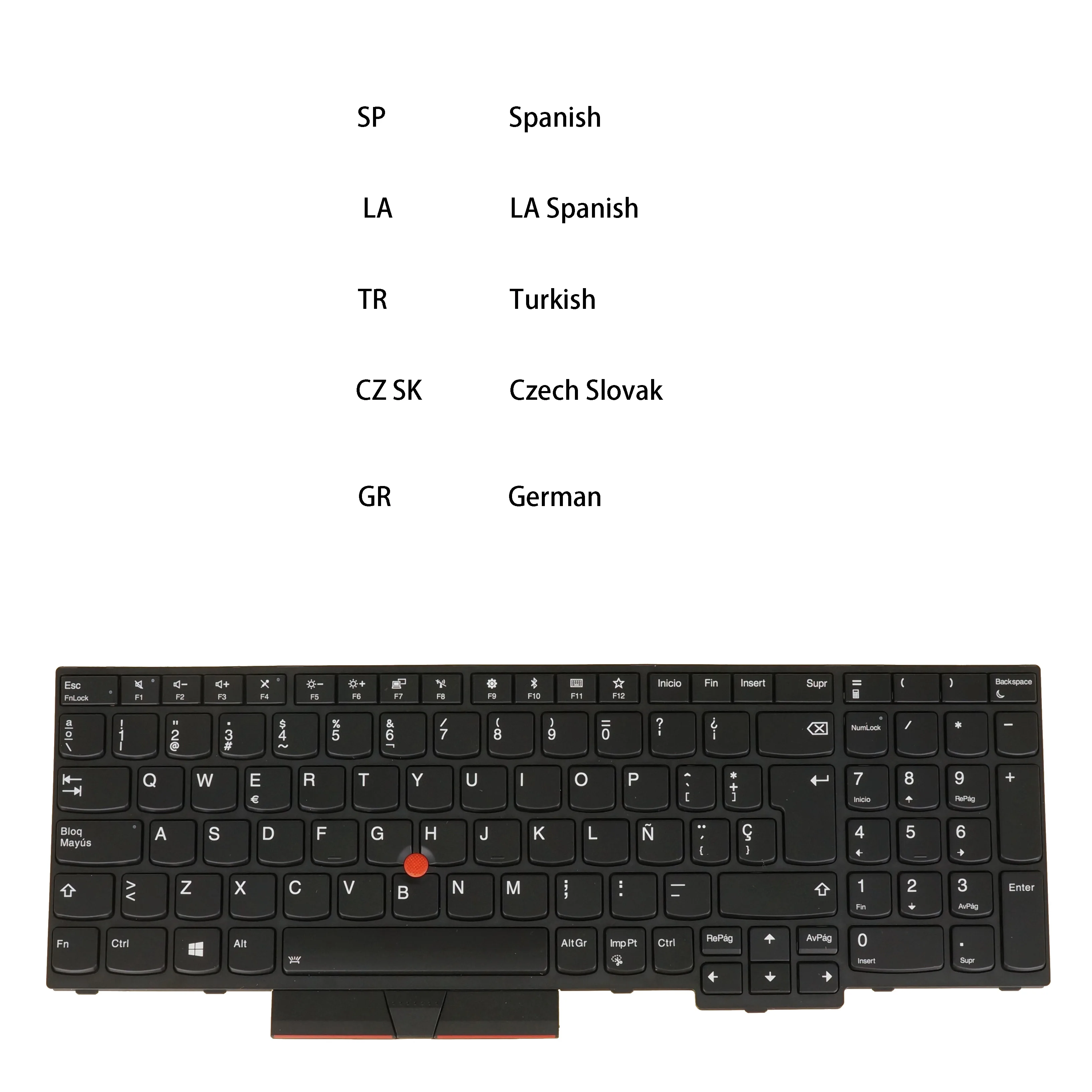 Турецкая Немецкая Чешская Словацкая LA Испанская Клавиатура для ThinkPad L580 E580 E585 T590 L590 E590 E595 P52 P53 P53S P72 P73 С Подсветкой /Без