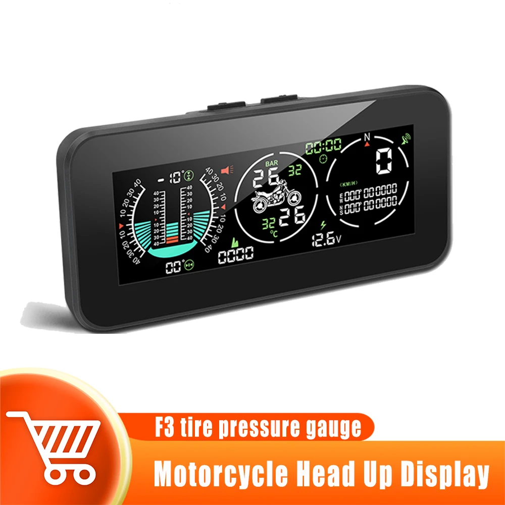 Головной дисплей мотоцикла F3, GPS Спидометр, датчик давления в шинах мотоцикла, цифровой прибор 3 В 1, Компас, сигнализация о превышении скорости