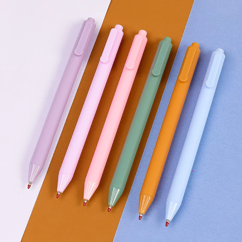 Карамельный цвет, милая гелевая ручка Morandi, школьные офисные письменные принадлежности, канцелярские принадлежности, черные ручки для подписи 0,5 мм, чернильная ручка для письма.