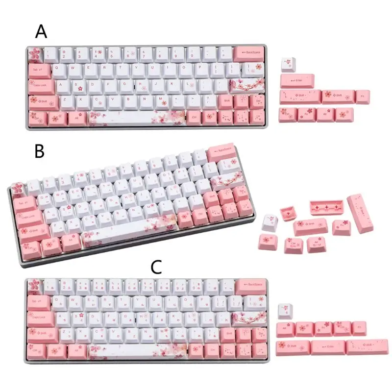 для Креативной Клавиатуры Cherry Blossom Keycaps Сменные Аксессуары OEM PBT Keycaps Сублимационная Клавиатура для Ключей Ca P9JB
