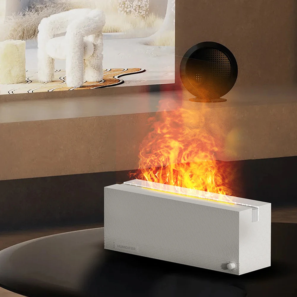 Имитирующий 3D-увлажнитель с красочным пламенем, USB-перезаряжаемый ультразвуковой Распылительный увлажнитель с подсветкой для домашнего офиса