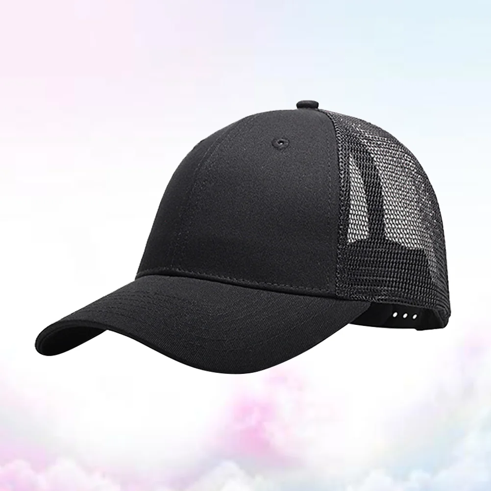 Женские Мужские кепки, быстросохнущая летняя солнцезащитная шляпа на открытом воздухе, повседневные спортивные сетчатые бейсболки (черные)