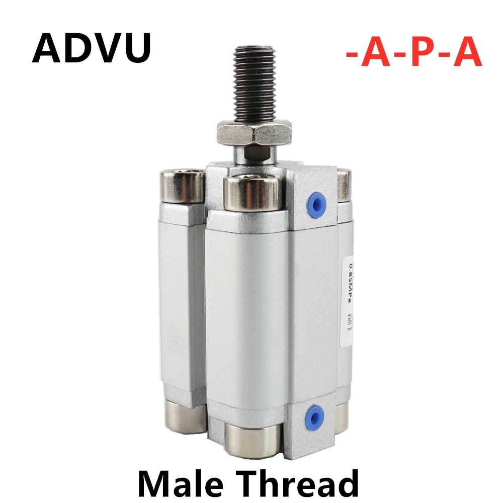 ADVU A-P-A Диаметр отверстия 12 16 20 25 32 40 50 Наружная резьба, Компактный цилиндр с пневматическим ходом типа FESTO 5-100