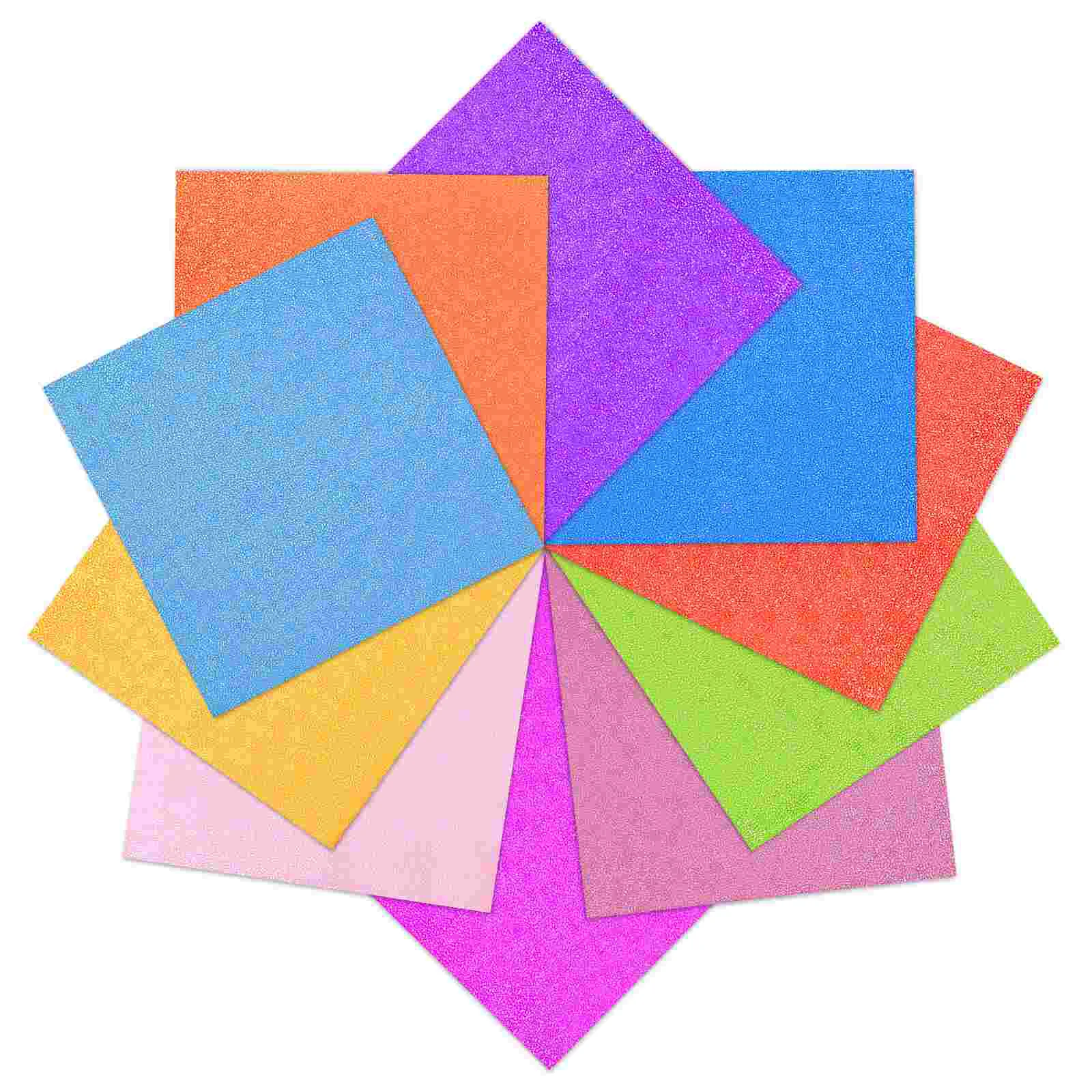 Оригами из радужной бумаги с блестками Бумага для рукоделия своими руками Красочный материал для бумаги с блестками