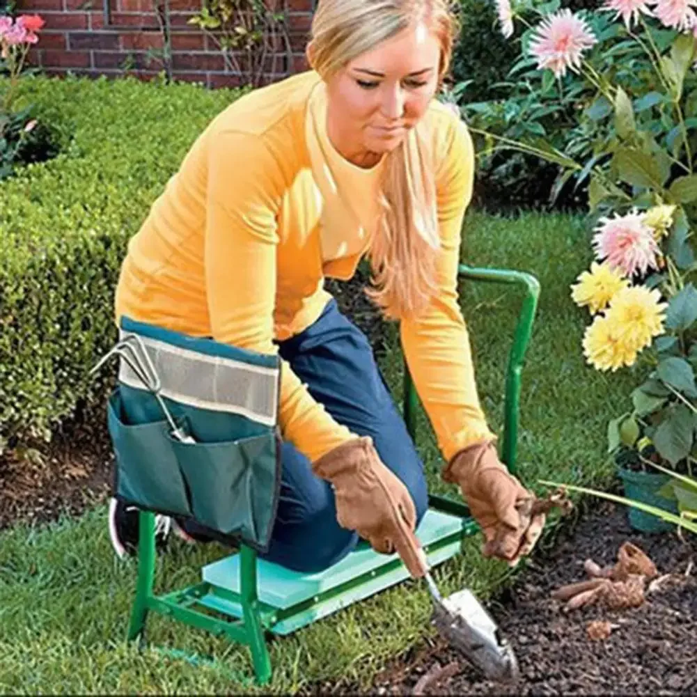 Портативный Новый садовый наколенник с ручками, складной садовый табурет из нержавеющей стали, стул с подушечкой для коленей, принадлежности для садоводства, инструмент