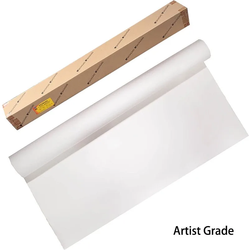 Рулон акварельной бумаги Baohong Artist Grade размером 51,18 дюйма Х 10 метров - Натуральная Белая бумага из 100% Хлопка - 140 фунтов / 300 г Акварели