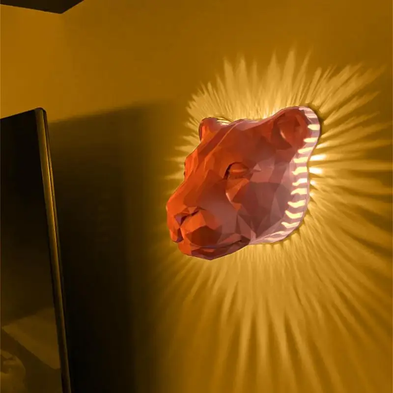 3D Яркие Бра в виде животных, Настенное освещение, Креативная лампа с тенями в виде животных, Домашний Декор, украшение для вечеринки в честь Хэллоуина, светодиодные ночники