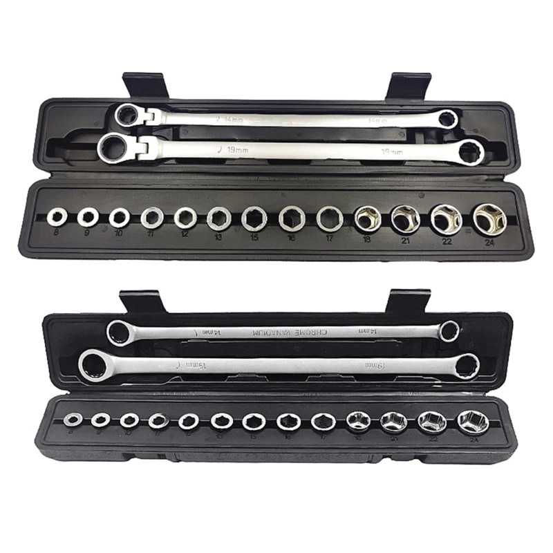 15ШТ Динамометрический ключ из ванадиевой стали, набор торцевых ключей для ремонта автомобилей, ручные инструменты