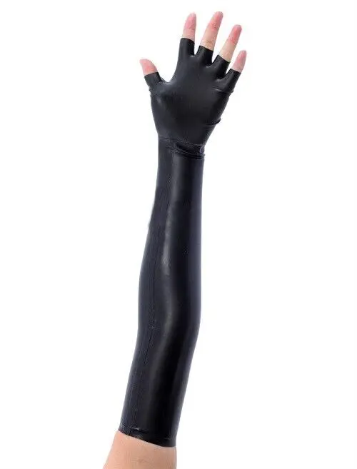 100% латексная резина, черные повседневные модные женские перчатки для клубной вечеринки, бал-маскарад, 0,4 мм