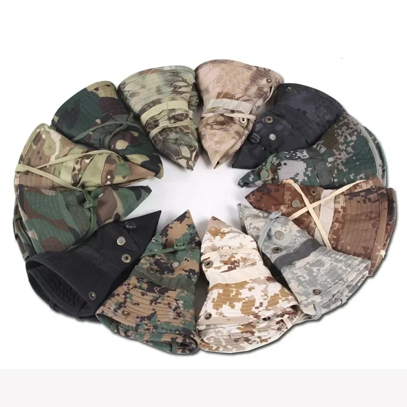 Шляпы Походные Дышащие Мужские Армейские Летние Многокамерные Военные Тактические Камуфляжные Кепки Солнцезащитная Балаклава Охотничье Ведро на открытом воздухе