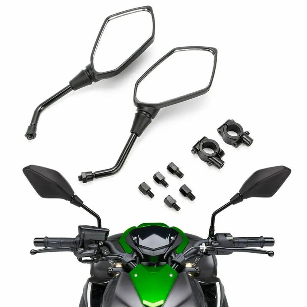 Универсальные мотоциклетные зеркала с болтом M8 M10, Выпуклое крепление на руль, Боковое зеркало заднего вида для велосипеда, скутера, квадроцикла, челнока