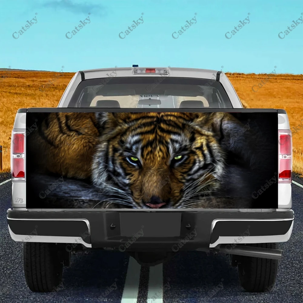 Удивительный Тигр Животное Хвост автомобиля Защита багажника Наклейка Наклейка на кузов автомобиля Украшение автомобиля для внедорожника Универсальный пикап