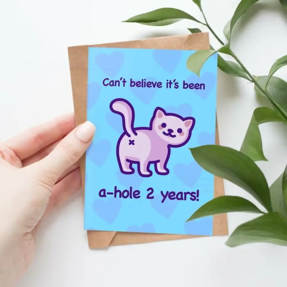 с конвертом, Мем-открыткой с кошачьими ягодицами, Новыми Уникальными бумажными забавными поздравительными открытками, подарками на День Святого Валентина, подругой.