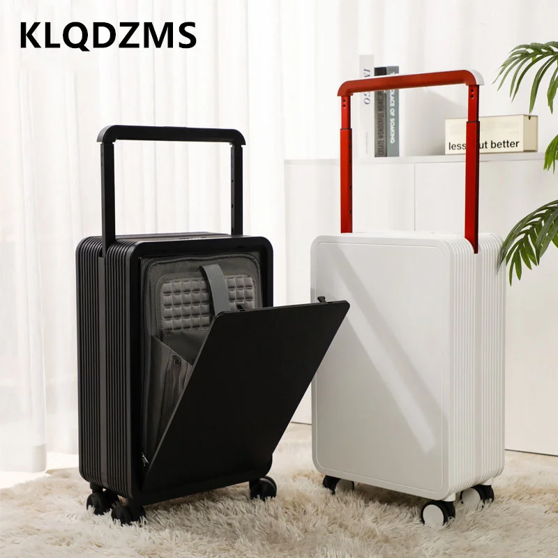 KLQDZMS 20-дюймовый высококачественный чемодан-тележка с передним открыванием и посадочным ящиком для ноутбука Универсальный багаж на колесиках