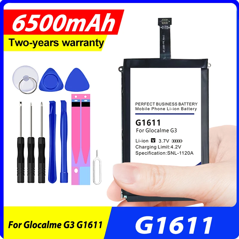 Высококачественная новая сменная батарея G1611 6500 мАч для Glocalme G3 G1611 + Бесплатные инструменты