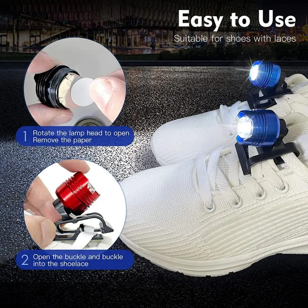 2 шт. фары для обуви Супер яркие водонепроницаемые фонарики с высоким люменом, работающие на батарейках, светодиодные фары для обуви, принадлежности для кемпинга