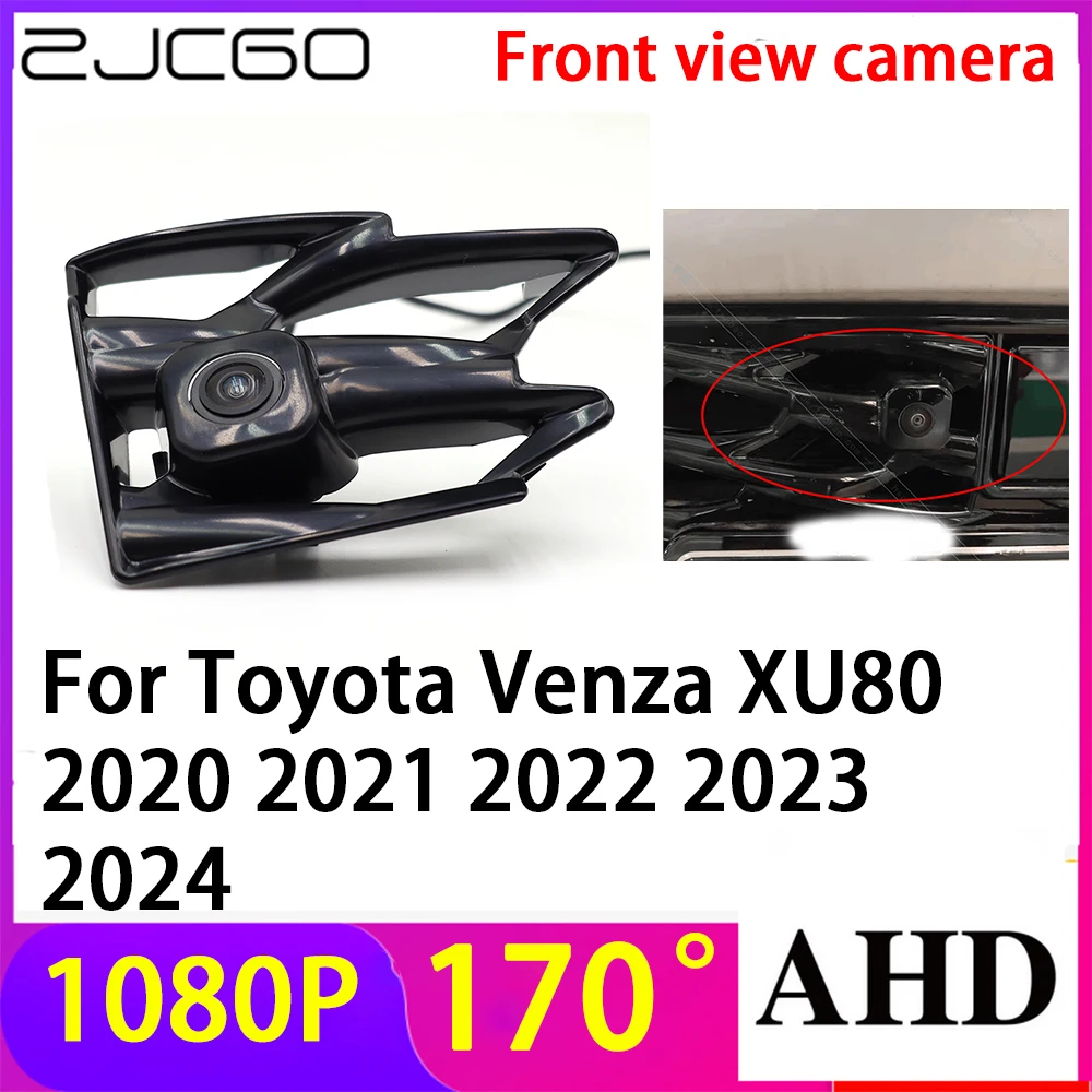 ZJCGO AHD 1080P Логотип Парковки Автомобиля Камера Переднего Обзора Водонепроницаемая для Toyota Venza XU80 2020 2021 2022 2023 2024