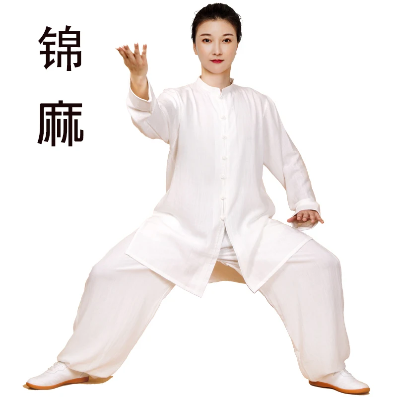 Костюм Удан Тай-чи женский летний Кардиган из высококачественного хлопка и льна тренировочный костюм тайцзи мужской китайский ветер весна-лето