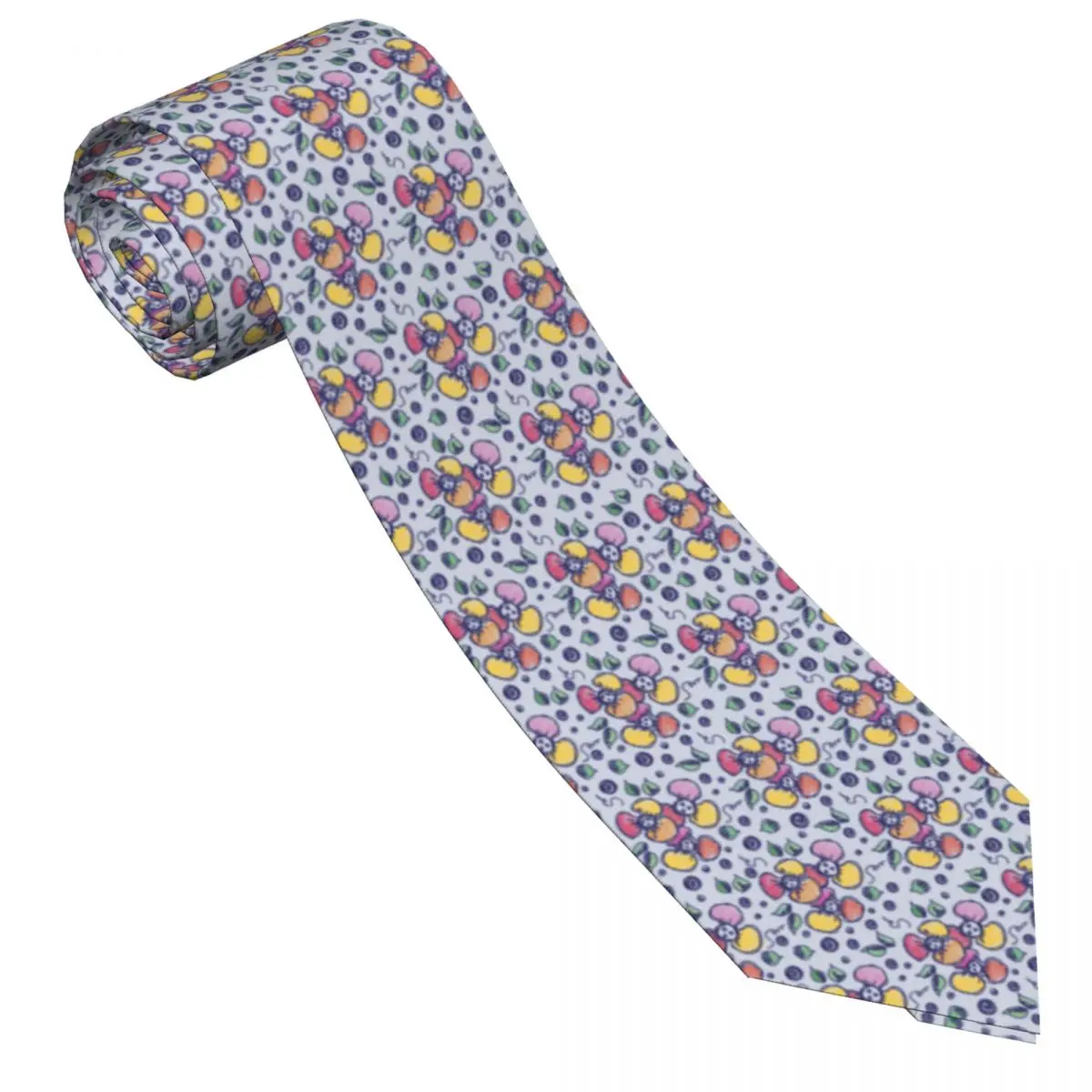 Галстук с яркими цветами, Милые листья в горошек, Милые галстуки для повседневной носки для взрослых унисекс, качественный галстук с воротником, Аксессуары для галстуков с принтом