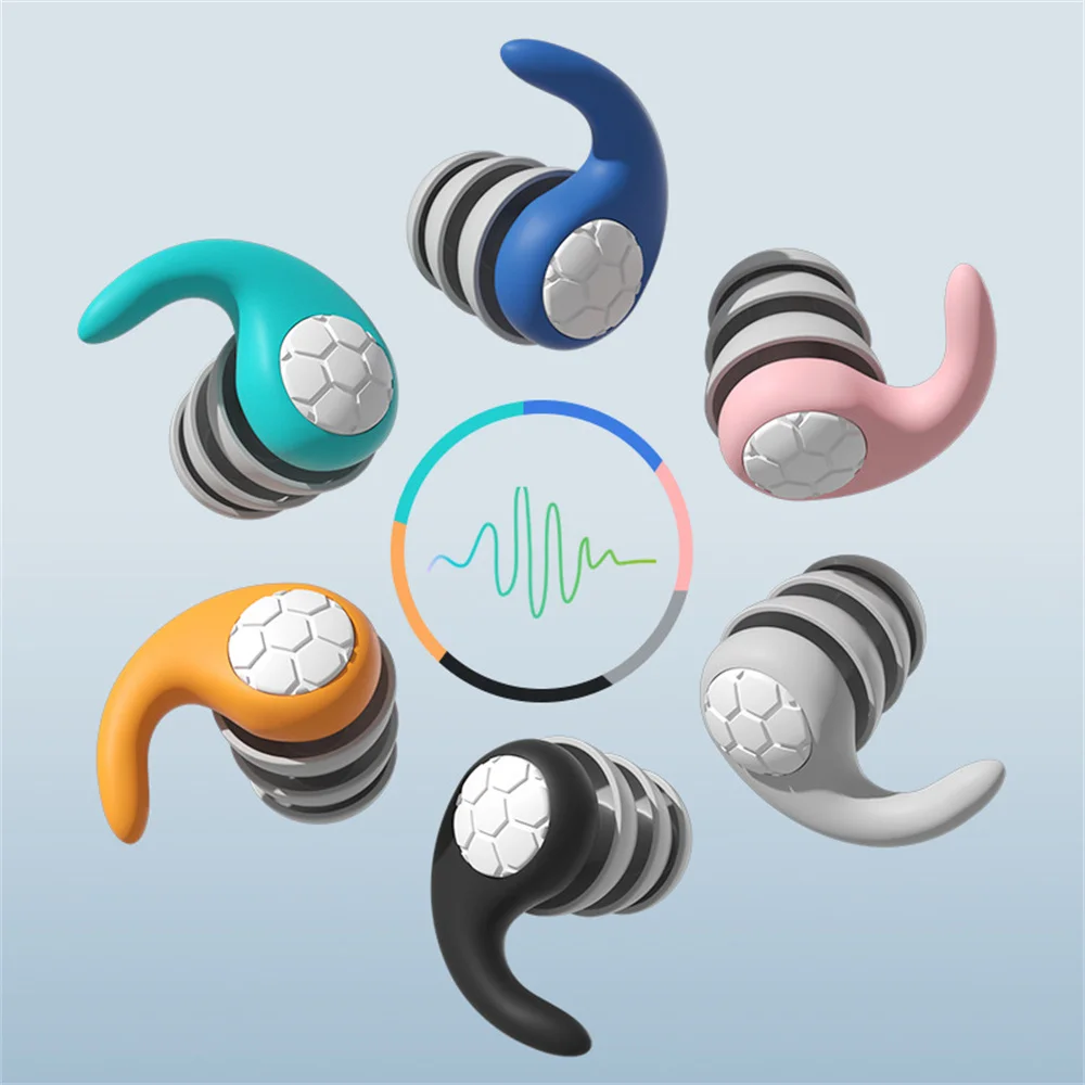 Продукт Силиконовая звукоизоляция, Шумоподавляющие затычки для ушей, Шумофильтр Для сна, плавания, Водонепроницаемые трехслойные шумоизоляторы