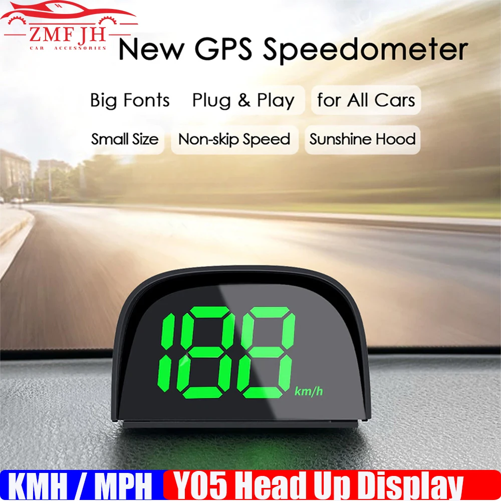 Новый GPS Y05 Головной Дисплей Для Всех Автомобилей Цифровой Спидометр КМЧ МИЛЬ ч Подключи и Играй Большой Шрифт Аксессуары Для Автоэлектроники Скорость
