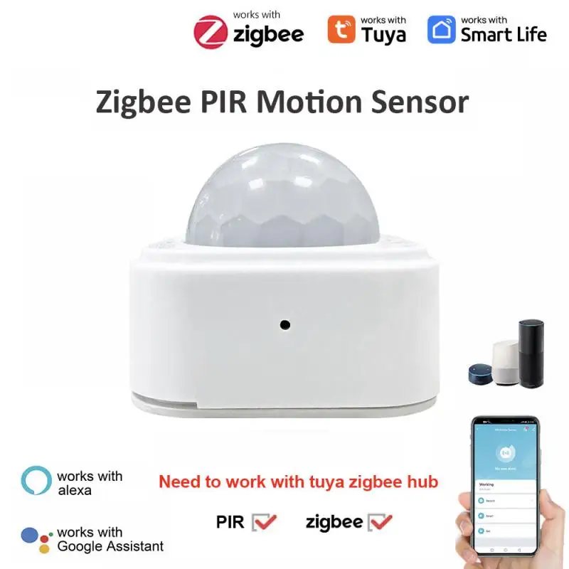 Doodle Tuya Zigbee Square PIR Датчик движения Умный детектор движения человеческого тела Домашняя безопасность для Alexa Google Home Smart Life