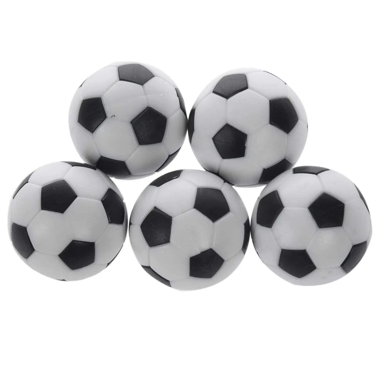 5x Пластиковый 32-мм футбольный мяч для настольного футбола в помещении Заменить черный + белый