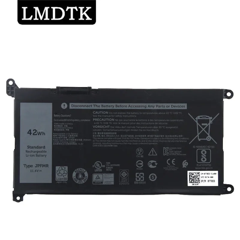 LMDTK Новый Аккумулятор для Ноутбука JPFMR DELL Chromebook 3100 3400 5488 5493 5593 P90F 07T0D3 7MT0R 11,4 V 42WH