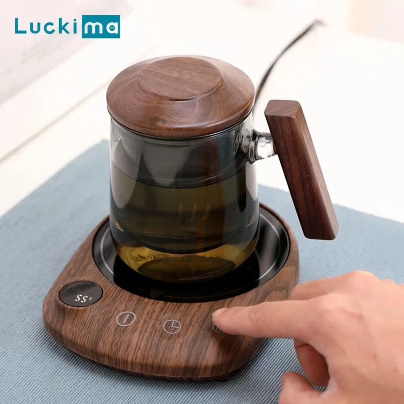 Электрическая плита для подогрева напитков мощностью 200 Вт, интеллектуальная подогреватель кружек для чая с молоком, кофе, для стола на 5 температур с автоматическим отключением по таймеру