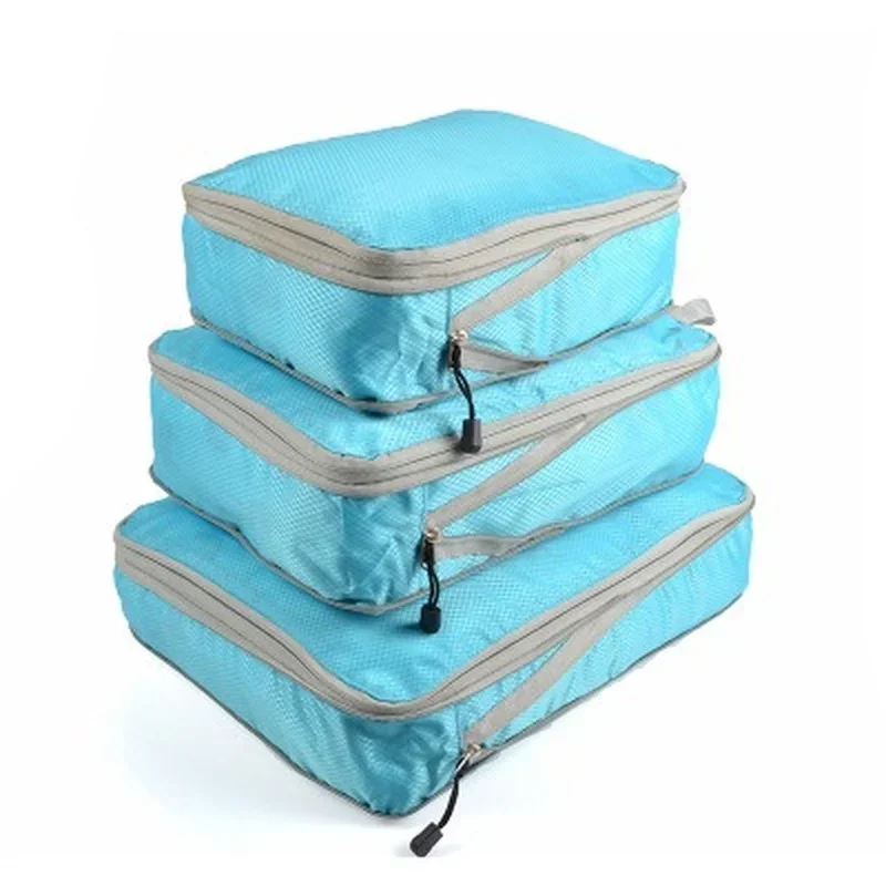 Нейлоновая сумка для чемодана, компрессионные кубики для хранения, водонепроницаемая упаковка, Органайзер для багажа, набор для путешествий, складной, 3 шт./компл. Материал