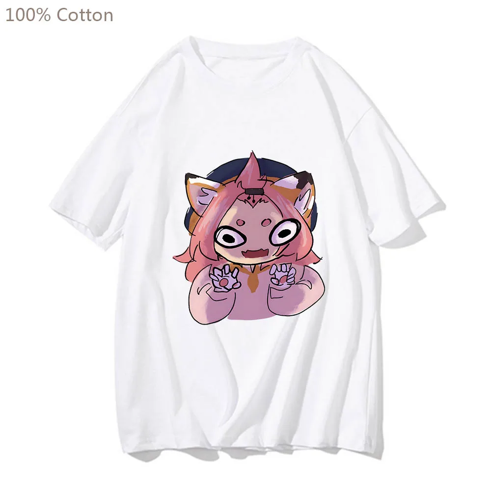 Милые футболки с принтом Аниме Genshin Impact, Модная футболка с мангой, 100% Хлопок, Эстетическая футболка, Мужская/женская футболка High Street