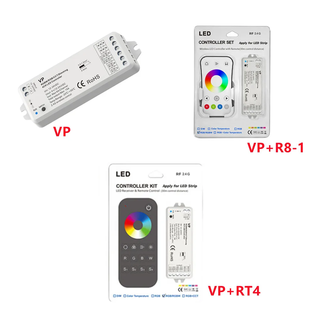 2.4 G HZ RF 4CH Контроллер светодиодной ленты CV/ RGB / RGBW DC12-24V с плавным затемнением и переключением без каких-либо мерцаний для светодиодной ленты RGB / RGBW