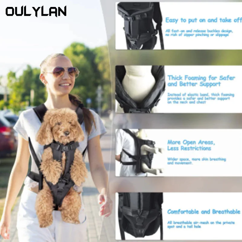 Рюкзак-переноска для собак, водонепроницаемая переноска для собак, регулируемая дорожная сумка для передней части груди, ремень для домашних собак, рюкзак для собак и кошек