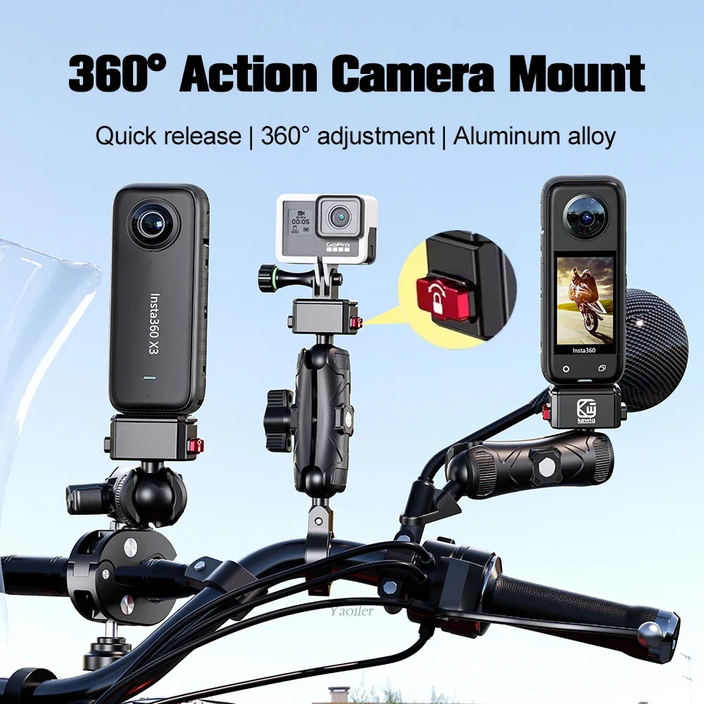 для GoPro 11 10 9 8 Аксессуары Для Мотоциклов Держатель Зеркала На Руле M10 Крепление Велосипедного Кронштейна для Экшн-Камеры DJI OSMO insta360
