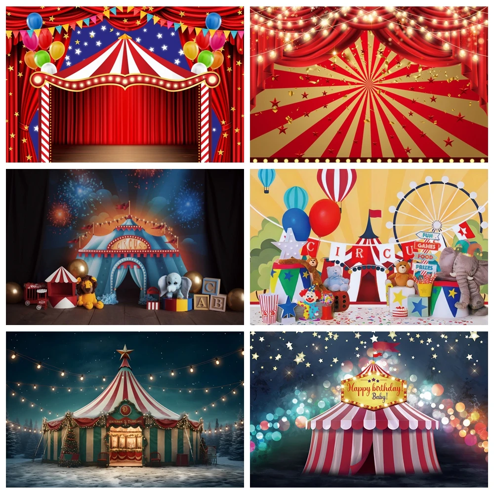 Цирковые фоны для фотосъемки, воздушный шар на День рождения новорожденного, Колесо Обозрения, фоны для вечеринок, карнавал, фотосессия, Фотостудия