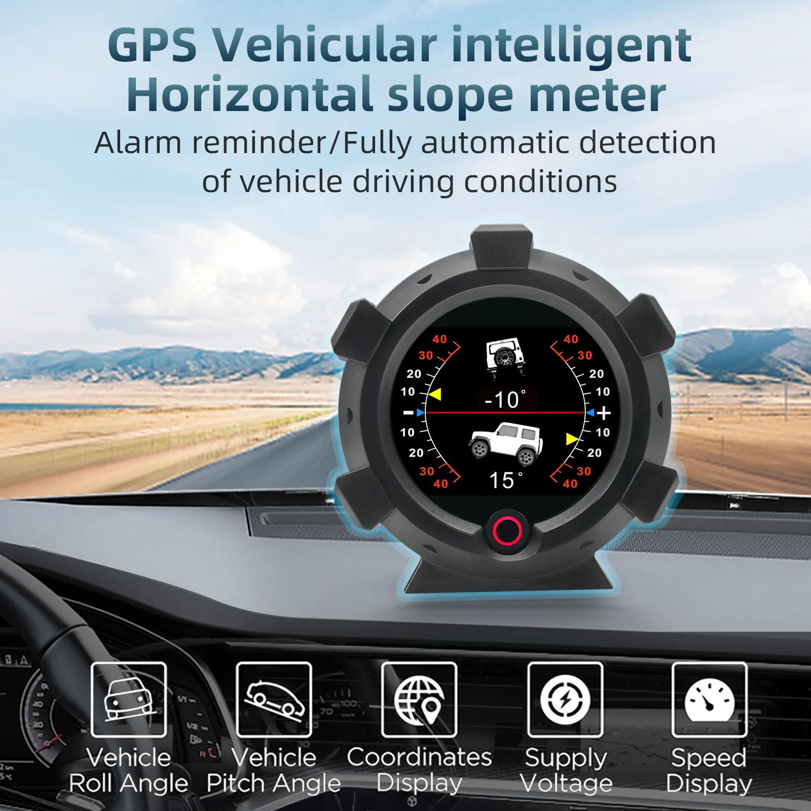 Автомобильный GPS-измеритель наклона X95, цифровой дисплей на лобовом стекле, Инклинометр, Спидометр, Измеритель угла наклона внедорожного автомобиля, Высота над уровнем моря, Широта