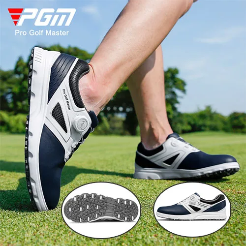 PGM Новые мужские водонепроницаемые нескользящие кроссовки для гольфа, дышащие кроссовки для гольфа с быстрой шнуровкой, мужские легкие кроссовки, уличная обувь