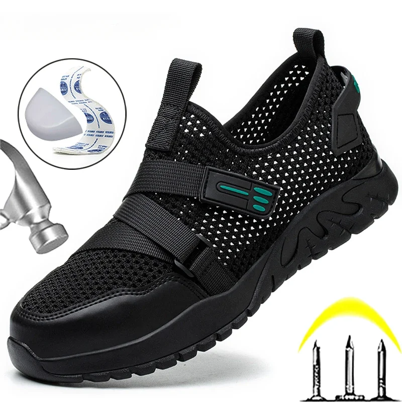Летние рабочие кроссовки с сеткой для мужчин, защитная обувь, изолирующая обувь с композитным носком, защита от проколов и ударов, Защитная обувь